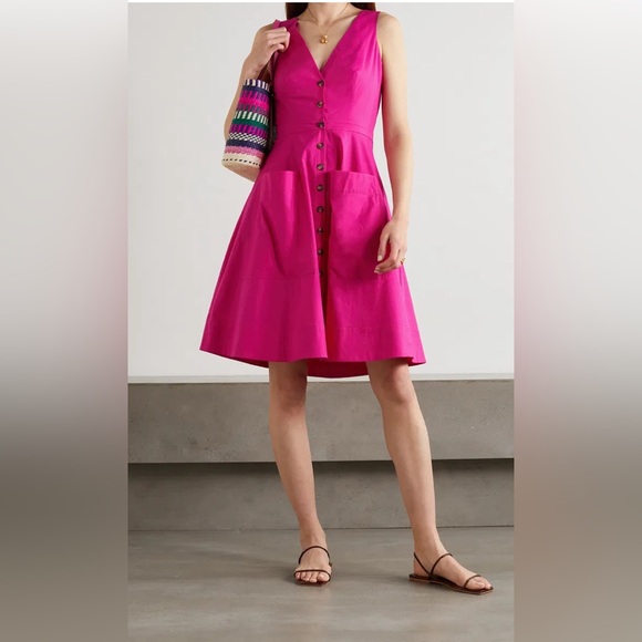 SALONI Zoey Cutout Stretch-Cotton Poplin Mini Dress - Picture 1 of 15